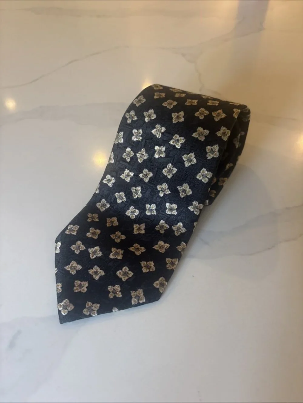Vintage Papillon Bolgheri Made In Italy Silk Floral Jacquard Neck Tie